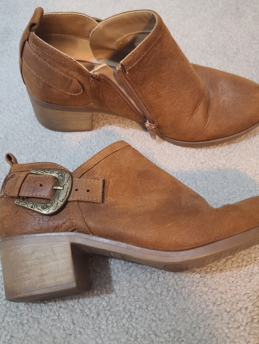 Sonoma Brown Buckle Ankle Boots 7.5